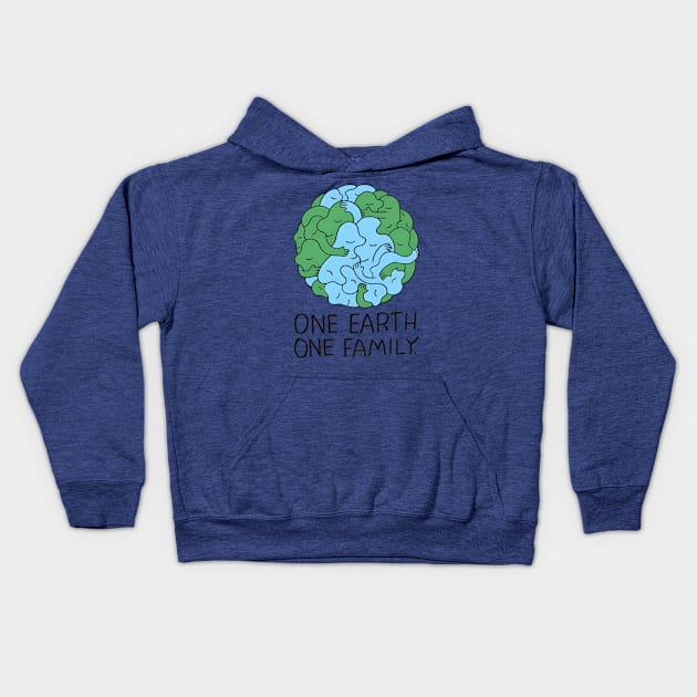 One earth one family, earth day Kids Hoodie by Tvmovies 